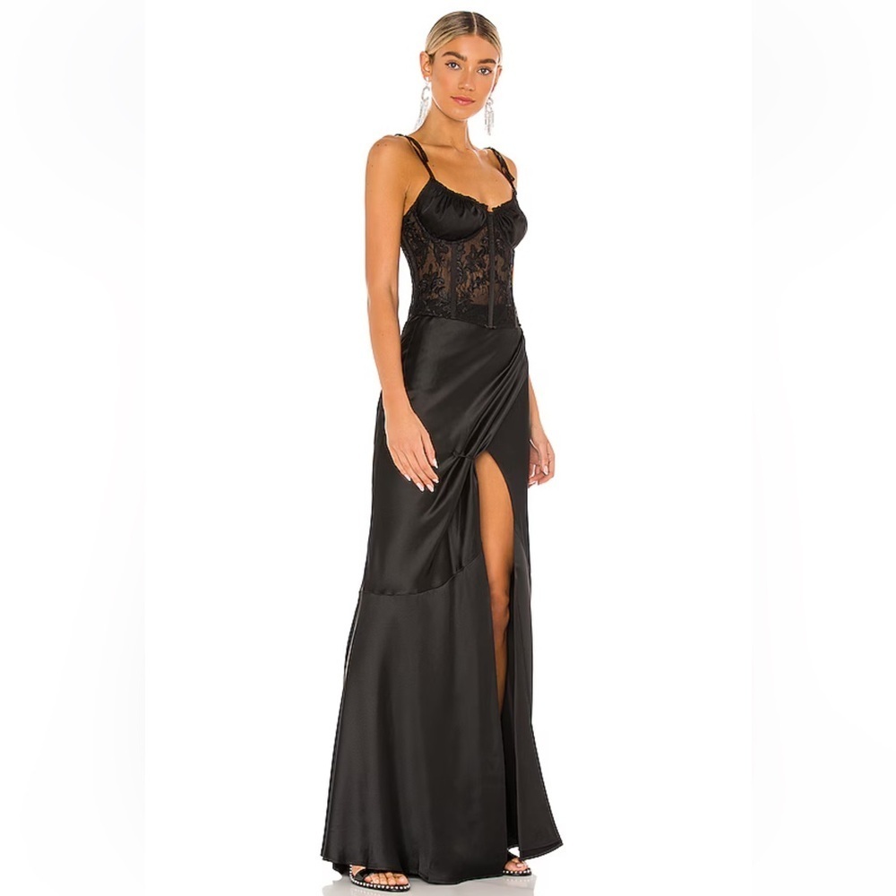 NWT - V. Chapman Calla Lily Set Black Lace Maxi Slip Skirt/Corset Top Set! (4) - Picture 3 of 11